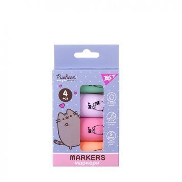 Маркер текстовий Yes Pusheen в наборі 4 шт 391094 391094 фото