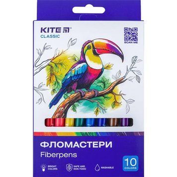 Фломастери Kite Classic 10 кольорів K-455 K-455 фото