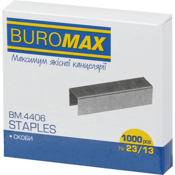 Скоби Buromax №23/13 1000шт., ЛЮКС BM.4406 BM.4406 фото