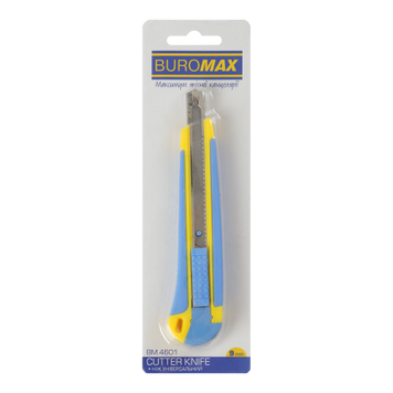 Ніж канцелярський 9 мм Buromax пластиковий корпус з гумовими вставками BM.4601 BM.4601 фото