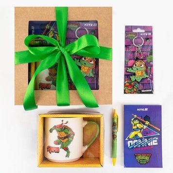 Набір подарунковий Kite NT26-211, 4 предмети: чашка, брелок, блокнот, ручка, Ninja Turtles NT26-211 фото