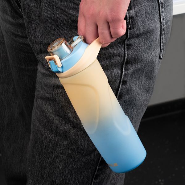 Пляшечка для води Kite 760 мл K26-1200-1 бежево-синя K26-1200-1 фото