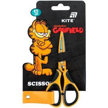 Ножиці дитячі з гумовими вставками і малюнком на лезі Kite Garfield GF26-148, 13 см GF26-148 фото