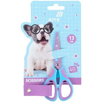 Ножиці дитячі з гумовими вставками і малюнком на лезі Kite Studio Pets SP26-148, 13 см SP26-148 фото