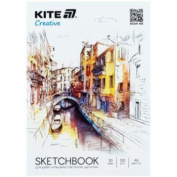 Скетчбук для робіт олівцями Kite Creative K-1277, А5, 30 аркушів K-1277 фото