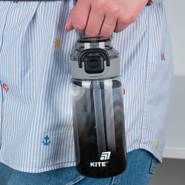 Пляшечка для води Kite K25-1212-1, 600 мл, чорна K25-1212-1 фото