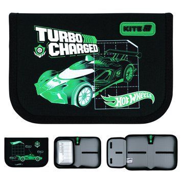 Пенал без наповнення Kite Hot Wheels HW26-621, 1 відділення, 1 відворот HW26-621 фото