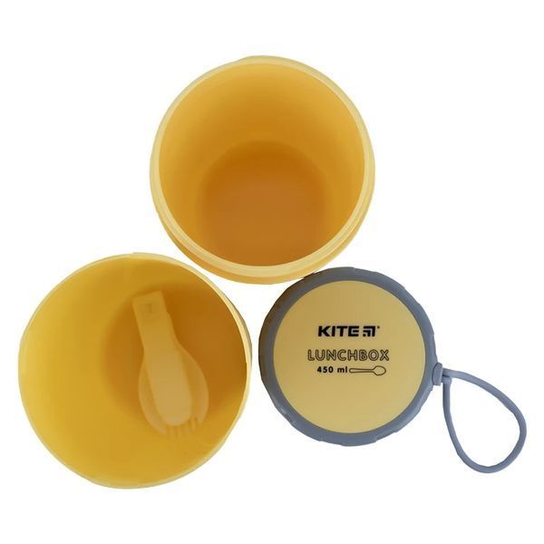 Ланчбокс круглий Kite K23-187-1, 450 мл, жовтий K23-187-1 фото
