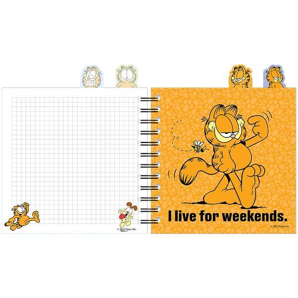 Блокнот з розділювачами на спіралі Garfield GF26-278, 80 аркушів, клітинка, пластикова обкладинка GF26-278 фото