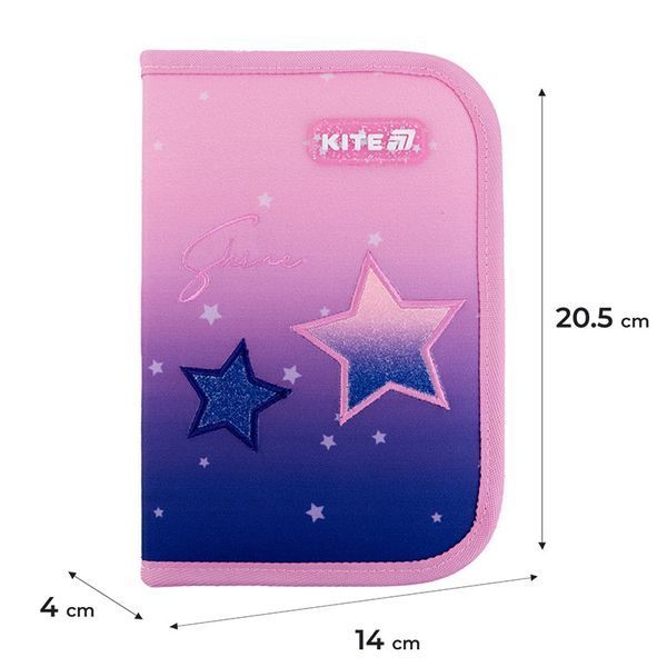 Пенал без наповнення Kite Sparkling K25-622-1, 1 відділення, 2 відворот K25-622-1 фото