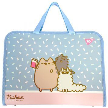 Папка-портфель Yes FC на блискавці з тканинними ручками Pusheen 492316 492316 фото