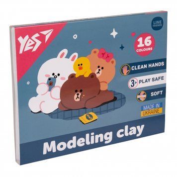 Пластилін Yes Line Friends 16 кольорів 320 г 540675 540675 фото