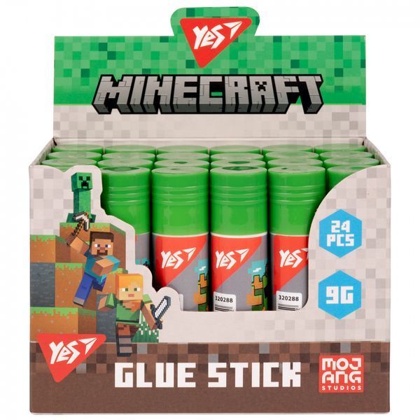 Клей-олівець Yes 9г PVA Minecraft 320288 320288 фото
