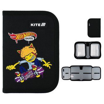 Пенал без наповнення Kite Hot Wheels Skate HW25-622-2, 1 відділення, 2 відворот HW25-622-2 фото