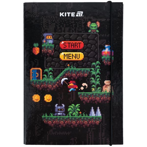 Папка для зошитів на гумці Kite Pixel Game K25-210-2, картон K25-210-2 фото