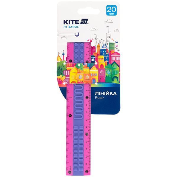Лінійка пластикова Kite Classic K-1268-1, 20 см K-1268-1 фото