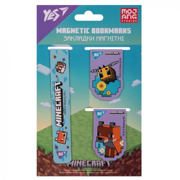 Закладки магнітні Yes Minecraft Spring 3 шт 708344 708344 фото