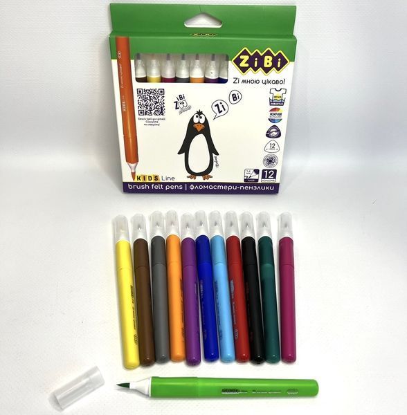 Фломастери Zibi брашеві 12 кольорів JUMBO KIDS Line ZB.2822 ZB.2822 фото