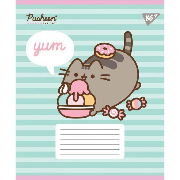 Зошит шкільний Yes Pusheen Candy 12 аркушів лінія 767598 767598 фото