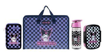 Набір Kite Kuromi (папка-портфель, пенал, пляшка, ланчбокс) kuromiset2 фото