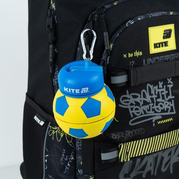 Силіконова пляшка для води Kite K26-1272-2, 550 мл, синьо-жовта K26-1272-2 фото
