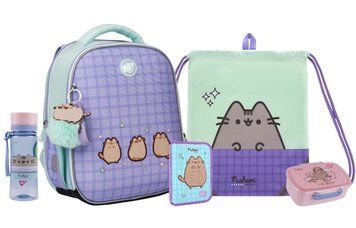 Шкільний набір Yes H-100 Pusheen the Cat (рюкзак, пенал, сумка, ланчбокс, пляшка) 550109 (5) 550109 (5) фото
