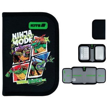 Пенал без наповнення Kite Ninja Turtles NT26-622, 1 відділення, 2 відвороти NT26-622 фото