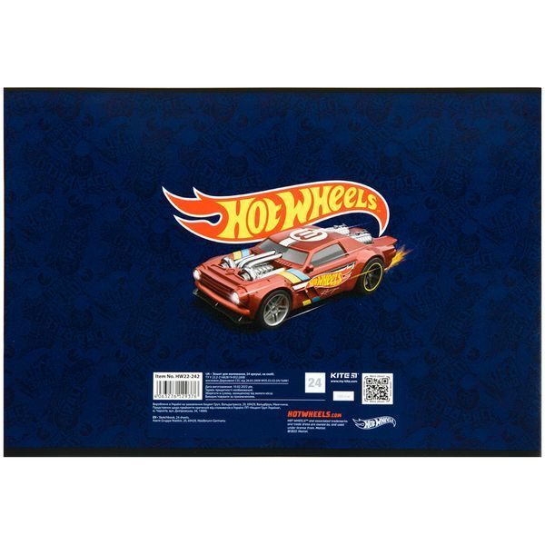 Альбом для малювання Kite Hot Wheels HW22-242, 24 аркуша HW22-242 фото