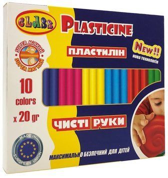Пластилін Class Чисті руки ECO Maxi 10 кольорів 200 г 7645С 7645C фото