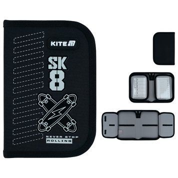 Пенал без наповнення Kite Skate K26-622-4, 1 відділення, 2 відвороти K26-622-4 фото