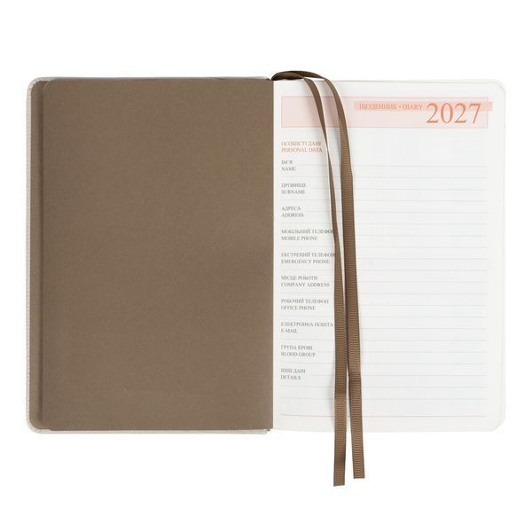 Щоденник діловий Leo Planner Lizard А5 датований 2027 твердий кремовий 368 сторінок 252769 252769 фото