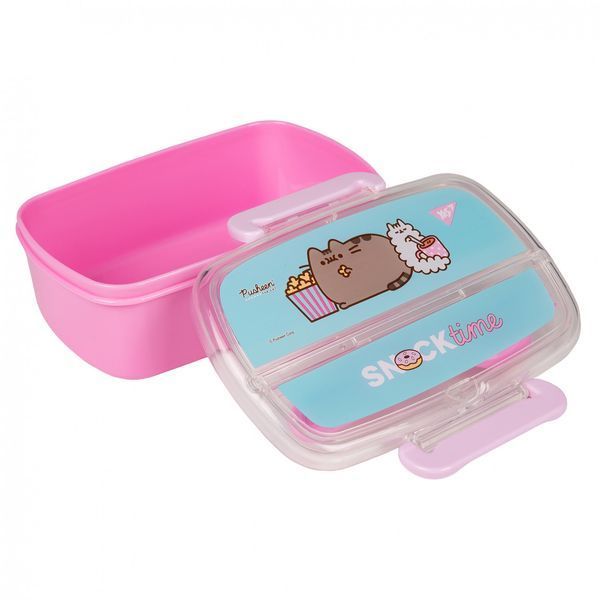 Пляшка для води Yes Pusheen 400 мл + ланчбокс Yes Pusheen 750 мл з ложкою та виделкою 000-0209 фото