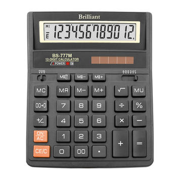 Калькулятор Brilliant BS-777М 12-розрядний, 2-живлення BS-777M фото