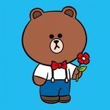 Картина за номерами Santi Лайн Френдс. Браун з квіткою, 25x25 см, полотно кольорове 955020 955020 фото
