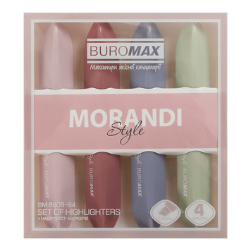 Набір із 4-х текстових маркерів Buromax Morandi Style 1-4 мм BM.8908-94 BM.8908-94 фото