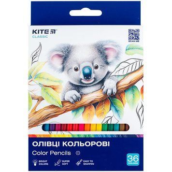 Олівці кольорові Kite Classic K-057, 36 шт. K-057 фото