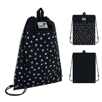 Сумка для взуття з кишенею Kite Education Black&Silver K26-601M-14 K26-601M-14 фото