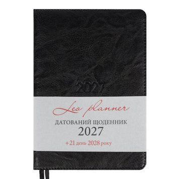 Щоденник діловий Leo Planner Status А5 датований 2027 твердий чорний 368 сторінок 252724 252724 фото