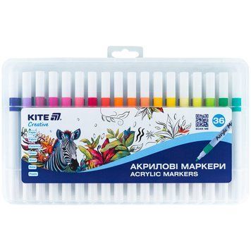 Маркери акрилові Kite Creative 36 кольорів K-1158 K-1158 фото