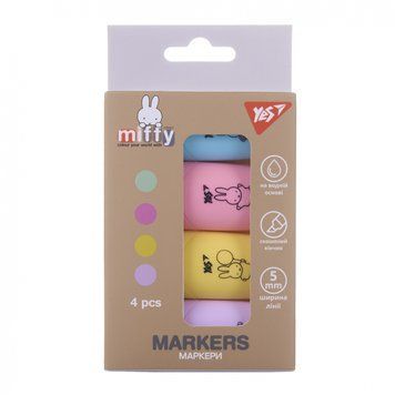 Маркер текстовий Yes Miffy в наборі 4 шт 391093 391093 фото