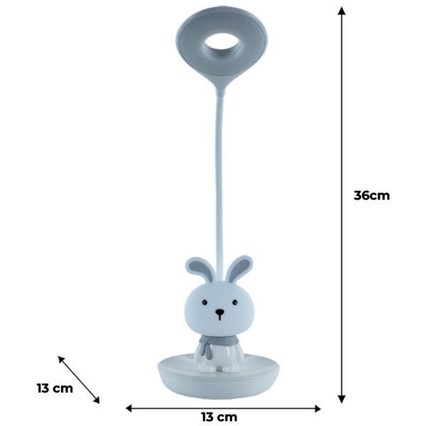 Настільна лампа LED з акумулятором Bunny Kite K24-492-1-1, білий K24-492-1-1 фото