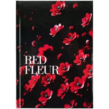 Книга записна Axent Red fleur 8459-3-A, А5, 96 аркушів, клітинка, тверда обкладинка 8459-3-A фото