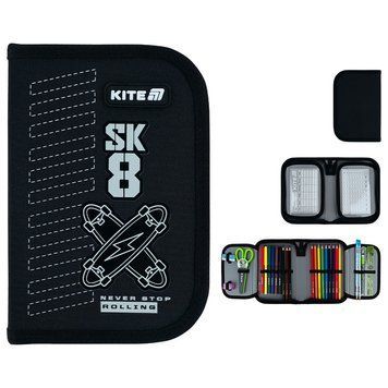 Пенал з наповненням Kite Skate K26-622H-4, 1 відділення, 2 відвороти K26-622H-4 фото