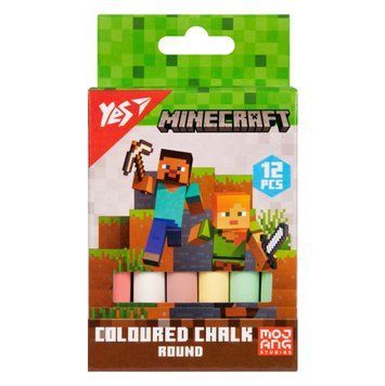 Крейда кольорова Yes "Minecraft" 12 шт, кругла 400514 400514 фото