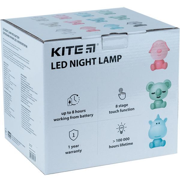 Світильник-нічник LED з акумулятором Doggy Kite K24-491-3-4, чорно-білий K24-491-3-4 фото
