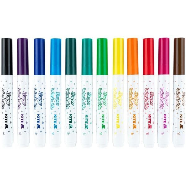 Фломастери Kite Creative Superwashable Jumbo 12 кольорів K-1155 K-1155 фото